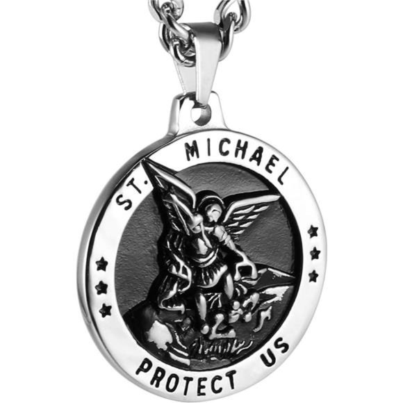 St Michael The Archangel Catholic Medal Stainless Steel 22+2" Chain - Picture 2 of 6